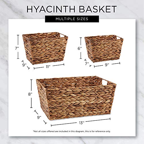 DII Hyacinth Collection Storage Baskets, White Wash, Medium Set, 2 Piece