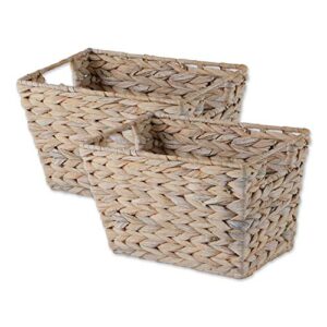 dii hyacinth collection storage baskets, white wash, medium set, 2 piece