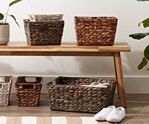 DII Hyacinth Collection Storage Baskets, White Wash, Medium Set, 2 Piece