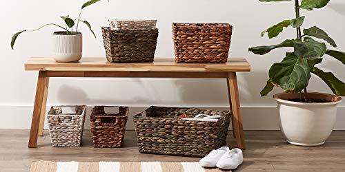 DII Hyacinth Collection Storage Baskets, White Wash, Medium Set, 2 Piece