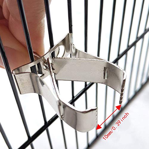 Batino 2 PCS Birds Food Holders Bird Feeder Parrot Fruit Vegtable Clips Stainless Steel Feeder Bird Cage Accessories