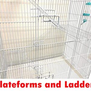 Extra Large 3/5-Levels Guinea Pig Hamster Rodent Degu Dagus Ferret Chinchilla Sugar Glider Squirrel Rat Mice Rabbit Cat Critter Cage (30" Wide x 18" Deep x 55" Tall, White)