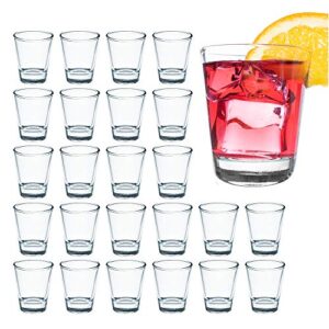 lululove 1.5 ounce shot glasses set with heavy base, 24 pack clear shot glass