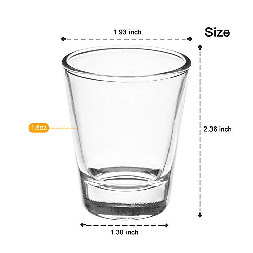 LULULOVE 1.5 Ounce Shot Glasses Set with Heavy Base, 24 Pack Clear Shot Glass