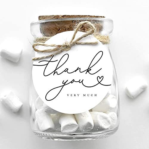 Bliss Collections Thank You Gift Tags, Heart Script, Thank You Very Much Gift Tags for Weddings, Bridal Showers, Birthdays, Parties, Baby Showers, Wedding Favors or Special Events, 2.5"x2.5" (50 Tags)