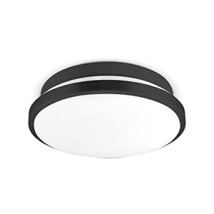 globe electric works with alexa smart 14" black flush mount light, a certified for humans device