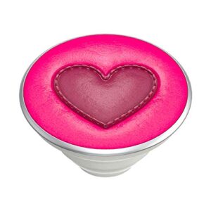 popsockets poptop (top only. base sold separately) swappable top for popgrip bases, popgrip slide, otter+pop & popwallet+ - stitched love heart