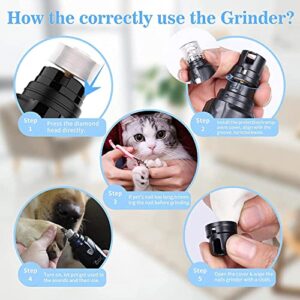 Dog Nail Grinder with Light & 2 Wheels, Low Noise More Powerful Dog Nail Clipper, Electric Pet Nail Trimmer File, Painless Paw Claw Care, Quiet USB Rechargeable Grooming Tool for L/M/S Dog/Cat/Bird