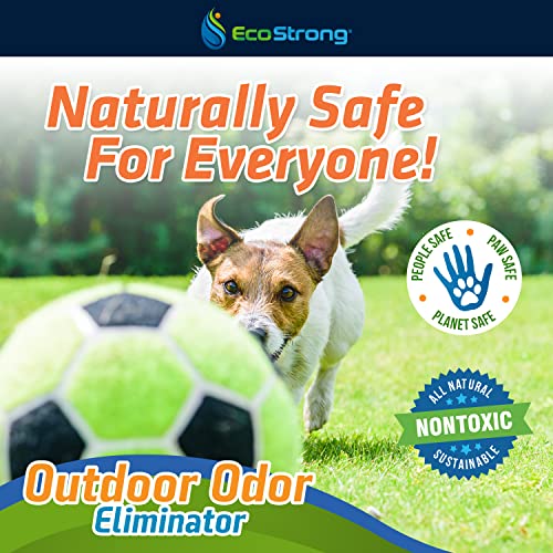 Eco Strong Outdoor Odor Eliminator | Outside Dog Urine Enzyme Cleaner – Powerful Pet, Cat, Animal Scent Deodorizer | Professional Strength for Yard, Turf, Kennels, Patios, Decks (Gallon with Sprayer)