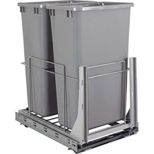 wire double 50qt trashcan pullout with soft-close slides