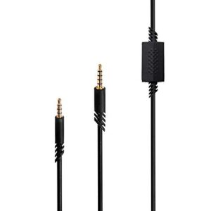 meijunter cable for astro a10/a40 wired gaming headset - inline mute 3.5mm male extension wire 2m/6.5 ft,black