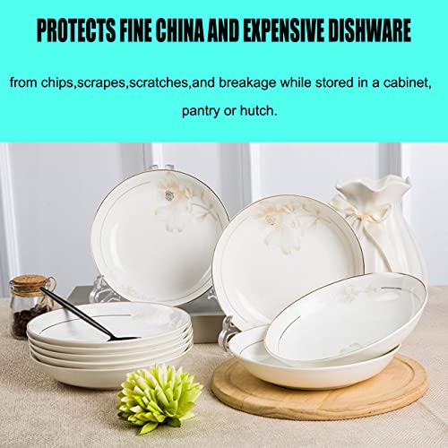 Imperius Set of 96 Felt Plate China Storage Containers Dividers Protectors - Thick and Premium Soft - Dish Storage Containers Dividers 24-10", 48-6", 24-4.8"-White