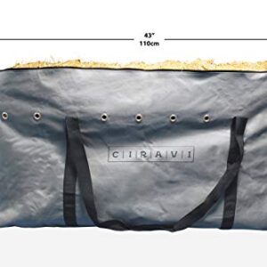 CIRAVI Hay Bale Storage Bag - Extra Large Tote - Heavy Duty - Foldable and Ventilated with Waterproof Lining - For 2 String Bale of Hay - 18" x 22" x 43" Complete with Bucket Strap