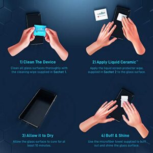 LIQUID CERAMIC Glass Screen Protector Wipe On Scratch and Shatter Resistant Nano Protection for All Phones Tablets Smart Watches - Universal