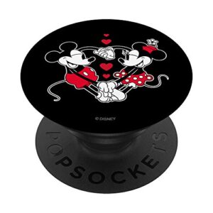 disney mickey and minnie love gaze hearts black popsockets popgrip: swappable grip for phones & tablets
