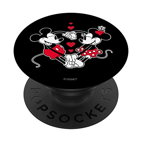 Disney Mickey and Minnie Love Gaze Hearts Black PopSockets PopGrip: Swappable Grip for Phones & Tablets