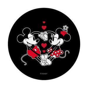 Disney Mickey and Minnie Love Gaze Hearts Black PopSockets PopGrip: Swappable Grip for Phones & Tablets