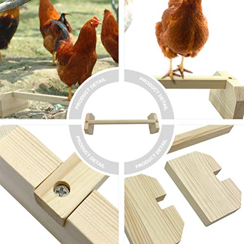 POPETPOP 2pcs Chicken Perch Wooden Roosting Bar for Coop and Brooder Bird Perch for Large Bird Baby Chicks Pollos Gallinas Polluelos Parrots