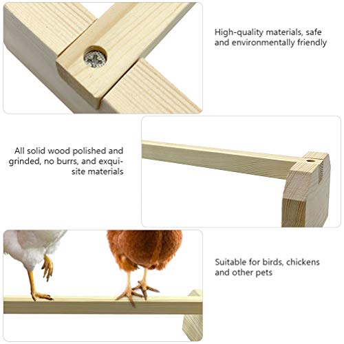 POPETPOP 2pcs Chicken Perch Wooden Roosting Bar for Coop and Brooder Bird Perch for Large Bird Baby Chicks Pollos Gallinas Polluelos Parrots