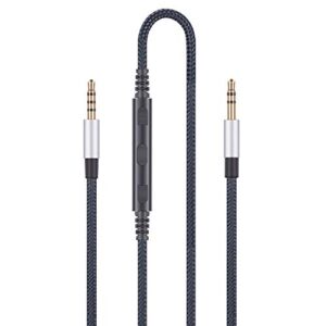 audio replacement cable with in-line mic remote volume control compatible with philips audio fidelio l2, audio fidelio x2hr, shp9600 wired, shp9500, shp9500s and compatible with iphone apple devices