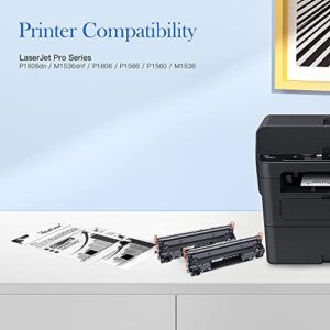 Valuetoner Compatible Toner Cartridge Replacement for HP 78A CE278A for Pro M1536dnf, P1606, P1606dn, P1566, P1560, M1536 MFP Printer ( Black, 2 Pack )