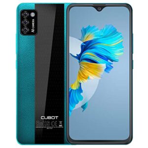 cubot phone unlocked, note 7 4g smartphone unlocked, android 10, 2gb ram+16gb rom,128gb extendable by tf card, 5.5 inch dewdrop screen, three card slots (green)
