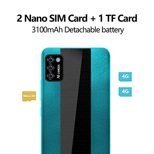 CUBOT Phone Unlocked, Note 7 4G Smartphone Unlocked, Android 10, 2GB RAM+16GB ROM,128GB Extendable by TF Card, 5.5 Inch Dewdrop Screen, Three Card Slots (Green)