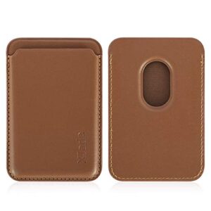 xjade leather wallet with premium magnet made for iphone 12/12mini/12pro/12promax,wood brown