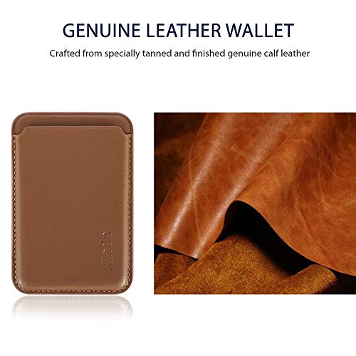 XJade Leather Wallet with Premium Magnet Made for iPhone 12/12Mini/12Pro/12ProMax,Wood Brown