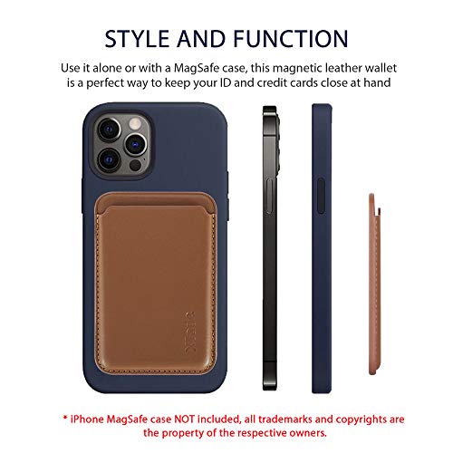 XJade Leather Wallet with Premium Magnet Made for iPhone 12/12Mini/12Pro/12ProMax,Wood Brown