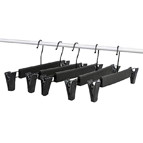 Muellery Plastic Pants Hangers Adjustable Clips Non Slip Space Saving Slim Skirt Hangers 5P TPAG47220