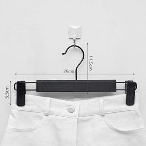 Muellery Plastic Pants Hangers Adjustable Clips Non Slip Space Saving Slim Skirt Hangers 5P TPAG47220