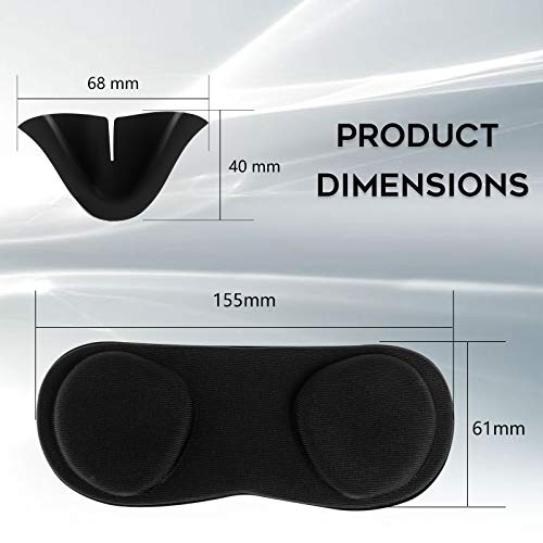 (1 Set) Seltureone Compatible for Quest 2 VR Lens Protect Cover Dust Proof Cover, with Anti-Leakage Nose Pad, Washable Protective Sleeve, Black