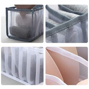 JIDOANCK Underwear Storage Organizer Drawer,6/7/11 Grids Underwear Socks Bra Separator Storage Box Wardrobe Drawer Organizer Grey 11 Grids