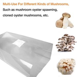 TonGass 60-Pack Autoclavable Mushroom Grow Bags Bulk with Microporous Filter Patchs - Large 8"x5"x20" Extra Thick 80 Micron (=3 Mil)| Mushroom Cultivation Spawn Supply Myco Bag Bulk Substrate Bags