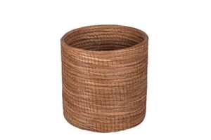 jose artesano pine needle (ocoxal) waste basket, 9.8 in x 9.8 in, cylindrical, wicker trash can, natural, 100% sustainable, organic and vegan