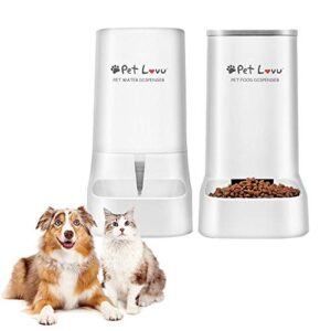 pet lavu pet food feeder and water dispenser for dogs and cats,automatic gravity dog food and water dispenser,auto feeder self feeding for dog cat pets puppy