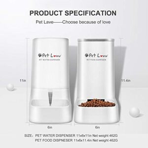 Pet Lavu Pet Food Feeder and Water Dispenser for Dogs and Cats,Automatic Gravity Dog Food and Water Dispenser,Auto Feeder Self Feeding for Dog Cat Pets Puppy