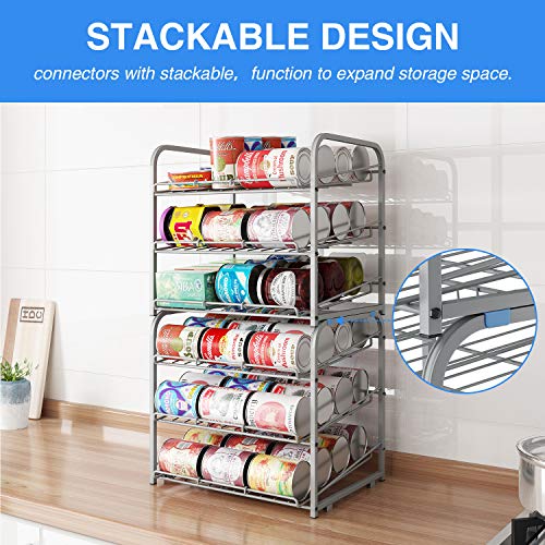 AIYAKA Can Rack Organizer, 3 Tier Stackable Can Storage Dispenser, for Food Storage, Kitchen Cabinets or Pantry, Storage for 36 Cans, Silver