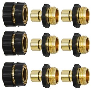 triumpeek 3/4" garden hose connector, set of 9 garden hose quick connect fittings, male and female quick release garden hose connector