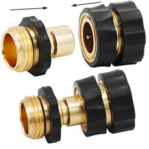 Triumpeek 3/4" Garden Hose Connector, Set of 9 Garden Hose Quick Connect Fittings, Male and Female Quick Release Garden Hose Connector