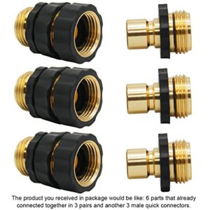 Triumpeek 3/4" Garden Hose Connector, Set of 9 Garden Hose Quick Connect Fittings, Male and Female Quick Release Garden Hose Connector