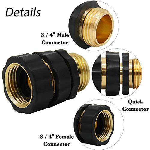 Triumpeek 3/4" Garden Hose Connector, Set of 9 Garden Hose Quick Connect Fittings, Male and Female Quick Release Garden Hose Connector