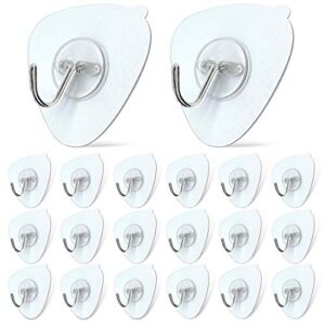 DSMY 20PCS Triangle Self Adhesive Hooks for Hanging Heavy Duty 55 lbs Seamless Sticky Wall Hooks for Hanging Keys Bathroom Shower Outdoor Kitchen Door Home Waterproof