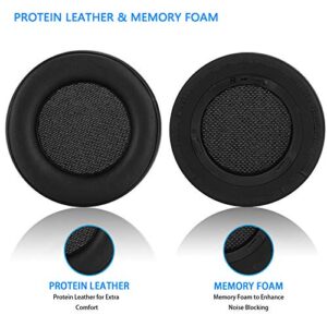 Jecobb Replacement Ear Pads Cushion Cover with Protein Leather & Memory Foam for Corsair Virtuoso RGB Wireless SE Gaming Headset ONLY – Round (Black)