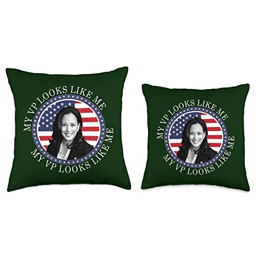 Vice President Kamala Harris Apparel My VP Looks Like Me First Woman Vice President Kamala Harris Throw Pillow, 18x18, Multicolor