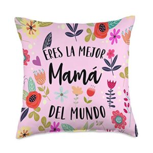 la mejor mama del mundo en español gifts mejor mama del mundo en español dia de la madre throw pillow, 18x18, multicolor