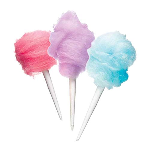 Concession Essentials 2 Pack Cotton Candy Floss Sugar. Pink Vanilla and Blue Raspberry. (Two 3.25 lb Containers w/100 Cotton Candy Cones)