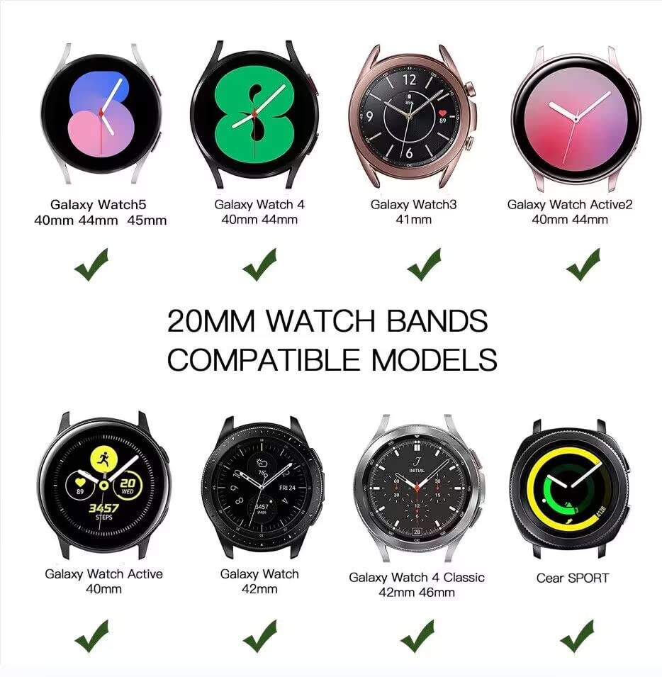 Elastic Bands for Galaxy Watch 4 Band 40mm/44mm Classic 42mm/46mm, 20mm Stretchy Wristband Strap for Samsung Galaxy Active 2 40mm 44mm/Galaxy Watch 42mm/Watch3 41mm/Gizmo Watch 2/1 (Black Dog Paw)