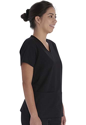 Vital Threads Womens Scrubs Set V-Neck Top & Drawstring Pant, VT512C, L, Black